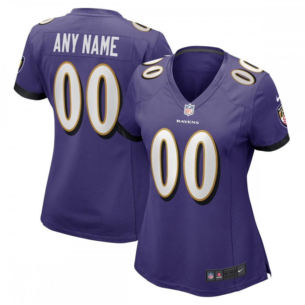 Baltimore Ravens Nike Women's Custom Game Jersey - Purple-GridironStore
